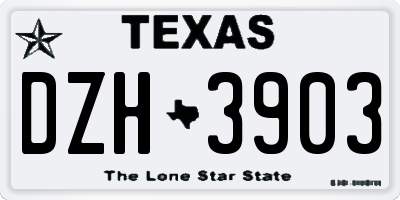 TX license plate DZH3903