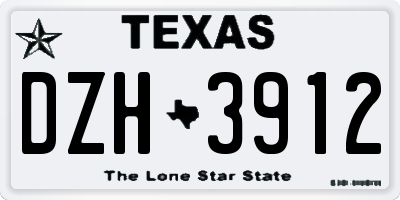 TX license plate DZH3912