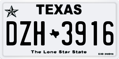 TX license plate DZH3916