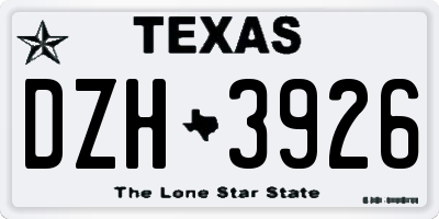 TX license plate DZH3926