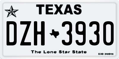 TX license plate DZH3930
