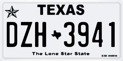 TX license plate DZH3941