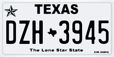 TX license plate DZH3945