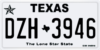 TX license plate DZH3946