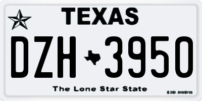 TX license plate DZH3950