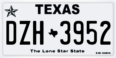 TX license plate DZH3952
