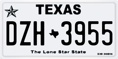 TX license plate DZH3955