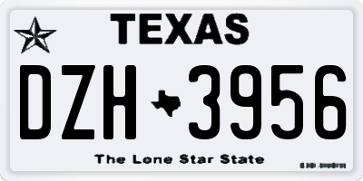 TX license plate DZH3956
