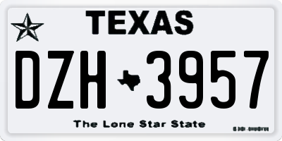 TX license plate DZH3957