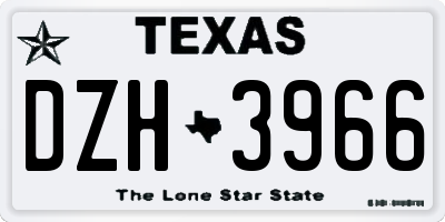TX license plate DZH3966