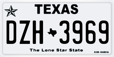TX license plate DZH3969