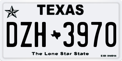 TX license plate DZH3970