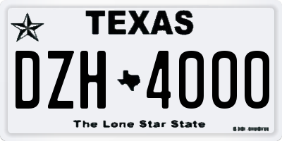 TX license plate DZH4000