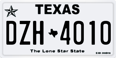 TX license plate DZH4010