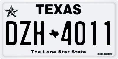 TX license plate DZH4011