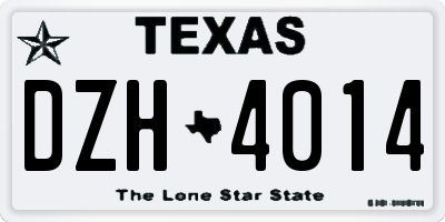 TX license plate DZH4014