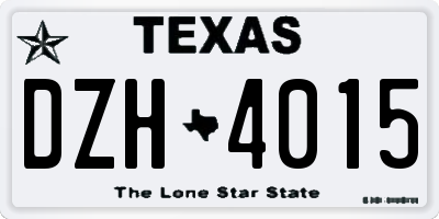 TX license plate DZH4015