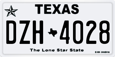 TX license plate DZH4028