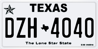 TX license plate DZH4040