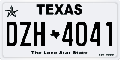 TX license plate DZH4041