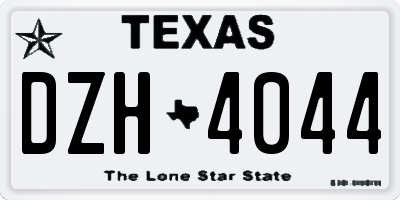TX license plate DZH4044