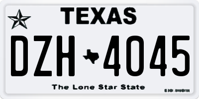 TX license plate DZH4045