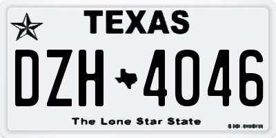 TX license plate DZH4046