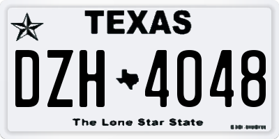 TX license plate DZH4048