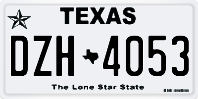 TX license plate DZH4053