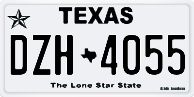 TX license plate DZH4055
