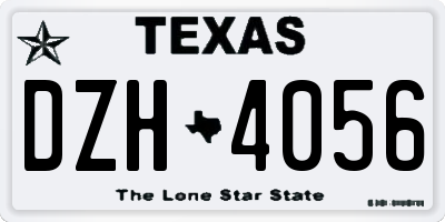 TX license plate DZH4056