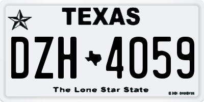 TX license plate DZH4059