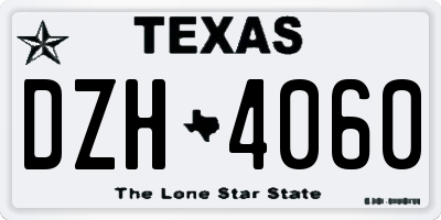 TX license plate DZH4060