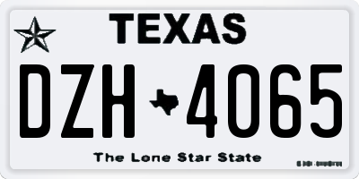 TX license plate DZH4065