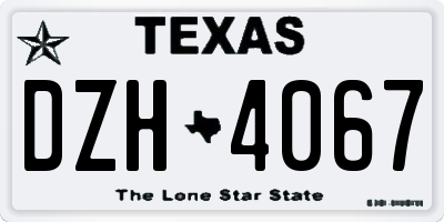 TX license plate DZH4067
