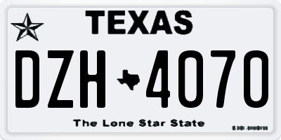 TX license plate DZH4070
