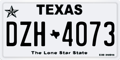 TX license plate DZH4073