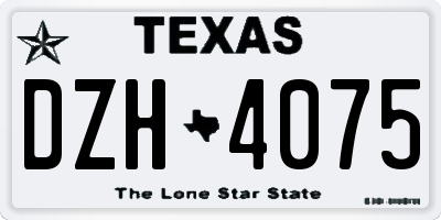 TX license plate DZH4075