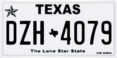 TX license plate DZH4079