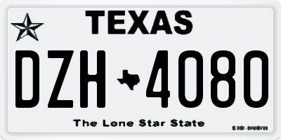 TX license plate DZH4080
