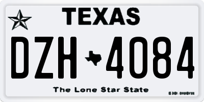TX license plate DZH4084