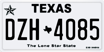 TX license plate DZH4085