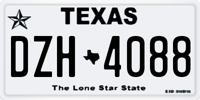 TX license plate DZH4088