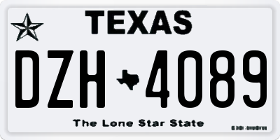 TX license plate DZH4089