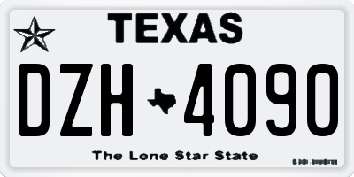 TX license plate DZH4090