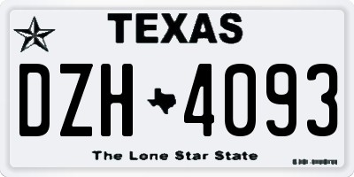 TX license plate DZH4093