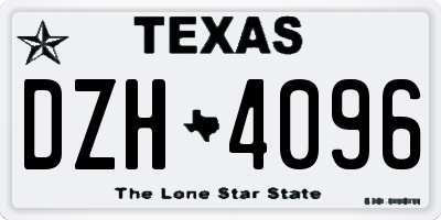 TX license plate DZH4096
