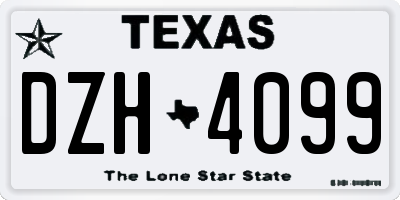 TX license plate DZH4099