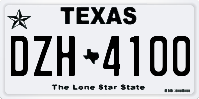 TX license plate DZH4100