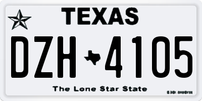 TX license plate DZH4105